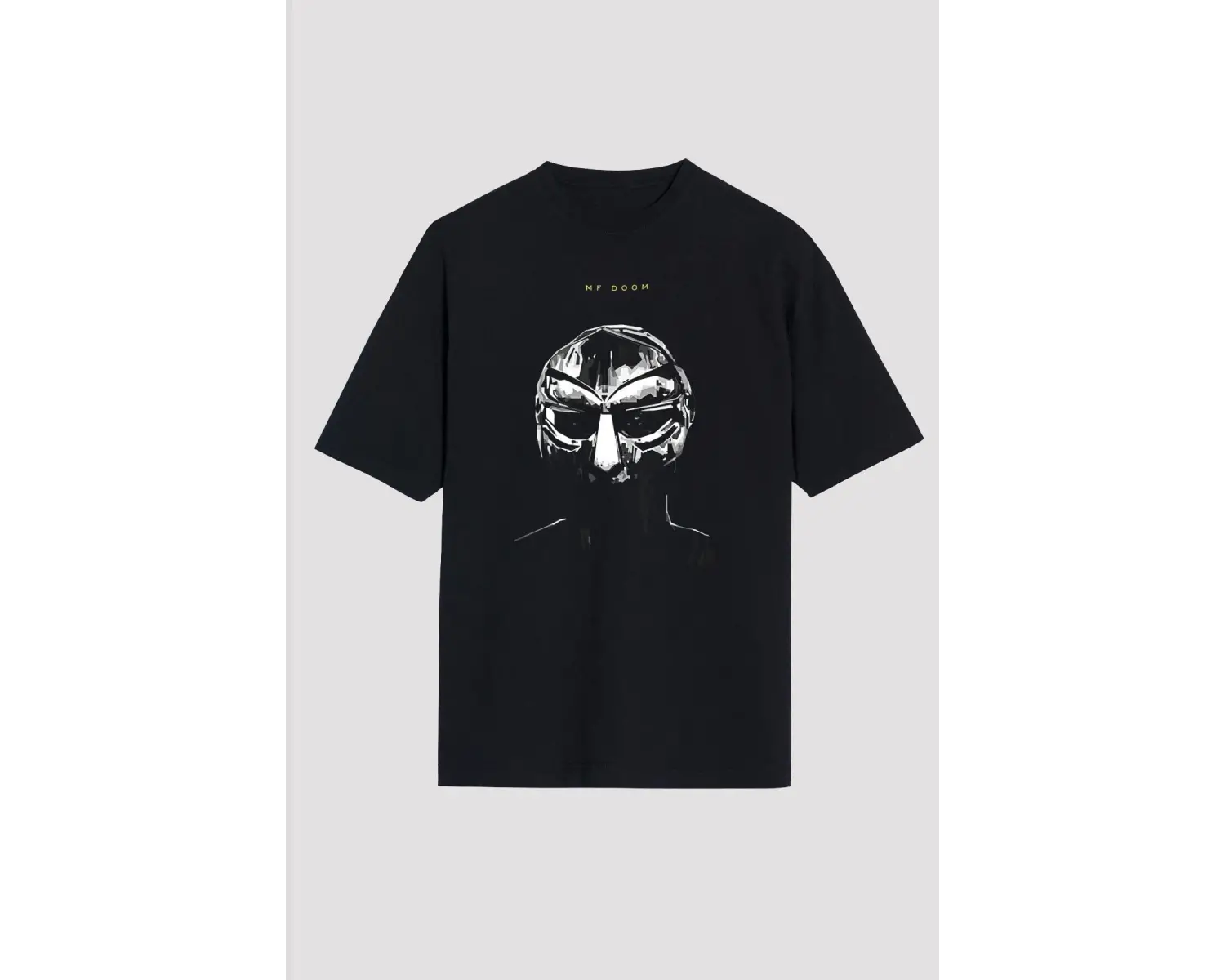 Ko Buta Mf Doom Baskılı Unisex Siyah Oversize Tişört - Tshirt Os57360