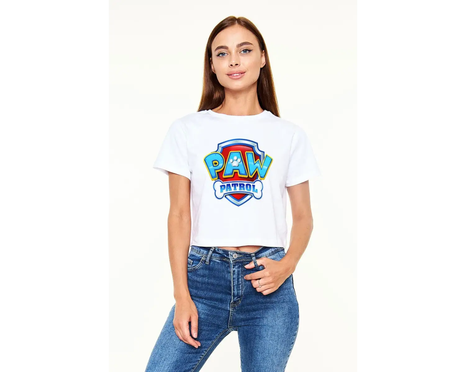 Ko Buta Paw Patrol Beyaz Croptop Tişört Ct6430