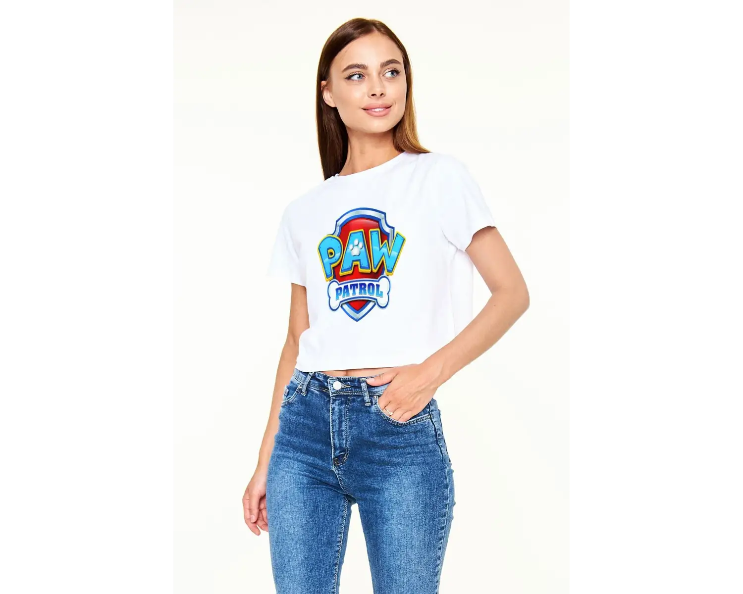 Ko Buta Paw Patrol Beyaz Croptop Tişört Ct6430