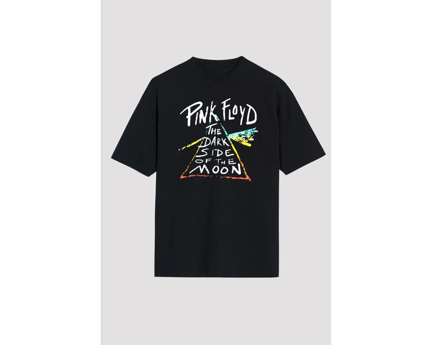 Ko Buta Pink Floyd Baskılı Unisex Siyah Oversize T-shirt Os2826