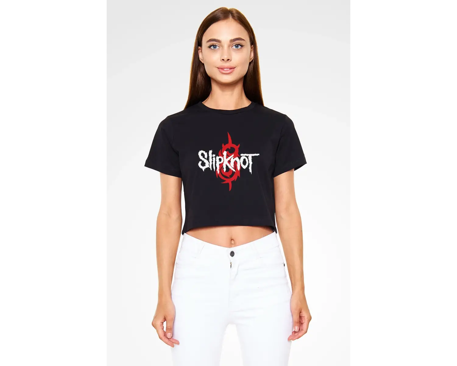 KO ButaDigi Slipknot Siyah Crop Top Tişört CT1010