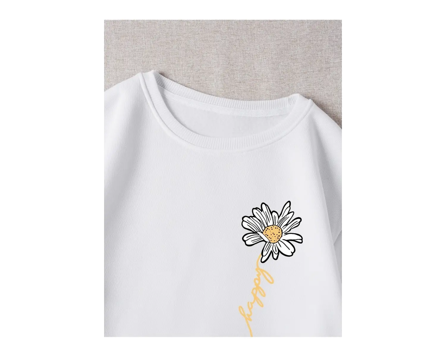 KOD ADR-SHEN EZwear Floral And Letter Graphic Thermal Lined Sweatshirt