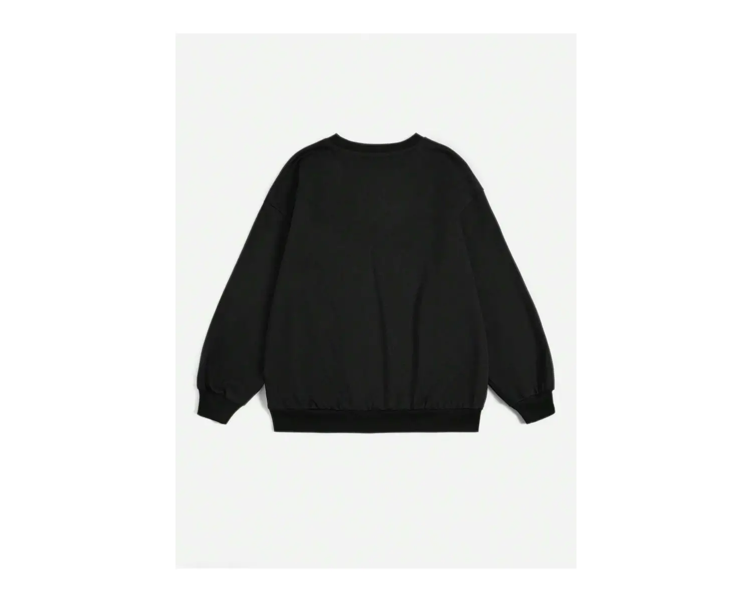 KOD ADR-SHEN EZwear Rhinestone Skeleton Finger Pattern Drop Shoulder Sweatshirt Siyah