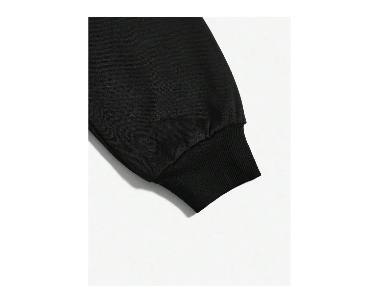 KOD ADR-SHEN EZwear Rhinestone Skeleton Finger Pattern Drop Shoulder Sweatshirt Siyah