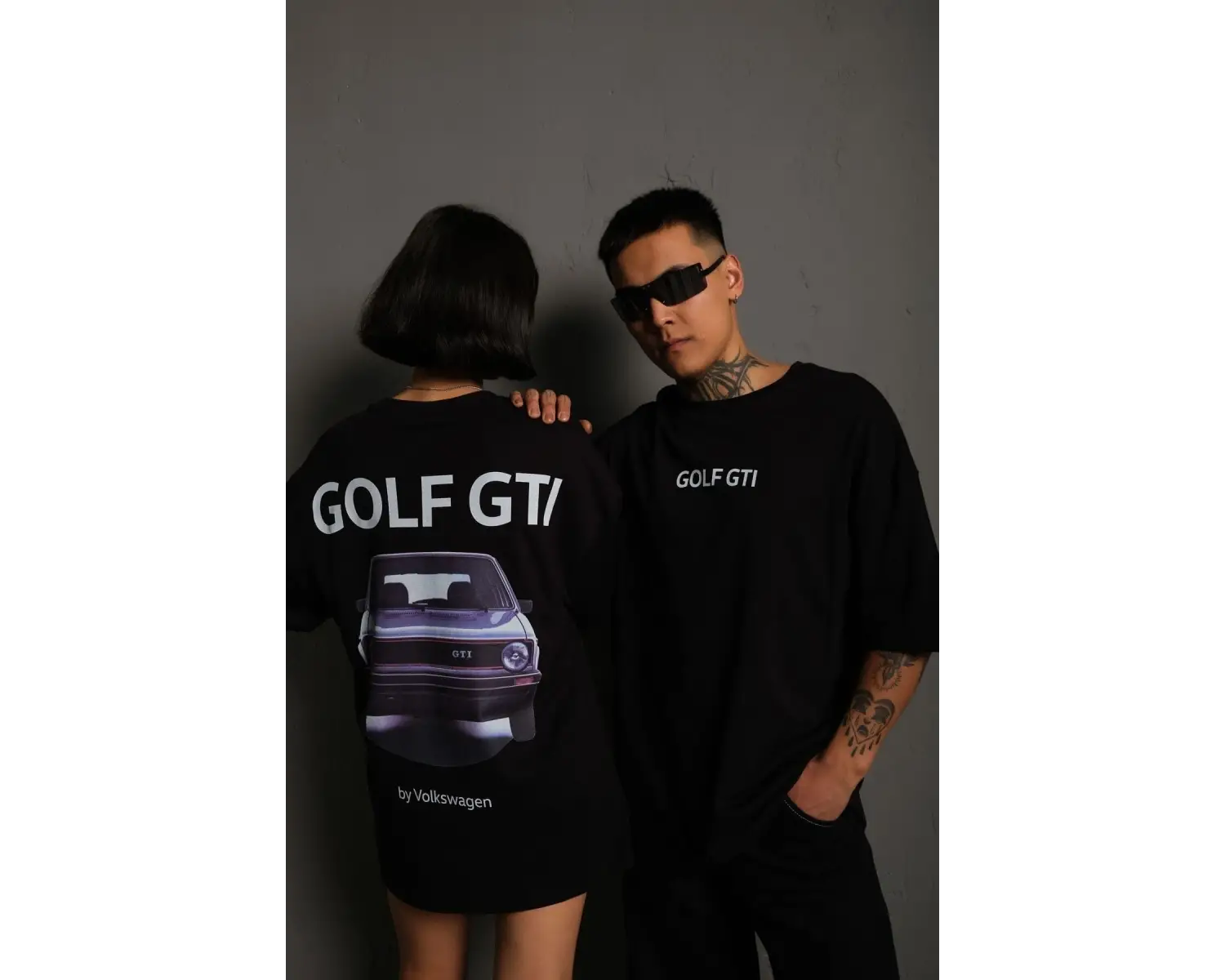 KOD:IZEI - Unisex Oversize Golf Araba Baskılı Pamuklu T-shirt P--1010