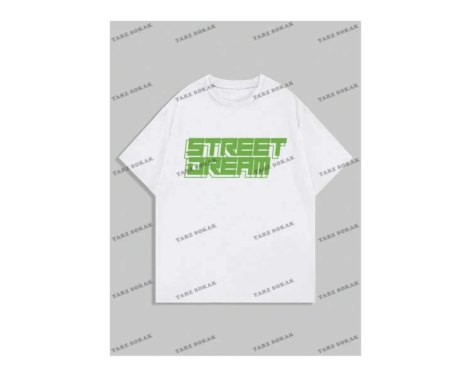 KOD Trend Anime Erkekler Beyaz Karikatür Baskılı Sırt Tasarımlı Kısa Kollu Tişört