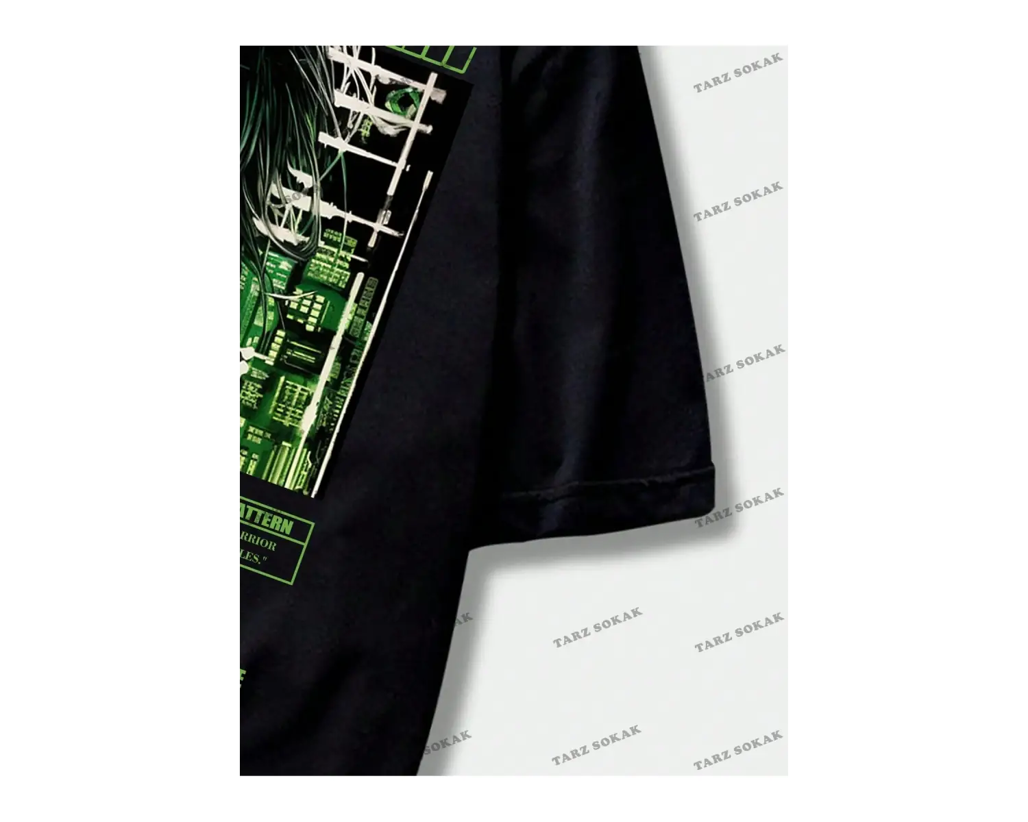 KOD Trend Anime Erkekler Beyaz Karikatür Baskılı Sırt Tasarımlı Kısa Kollu Tişört