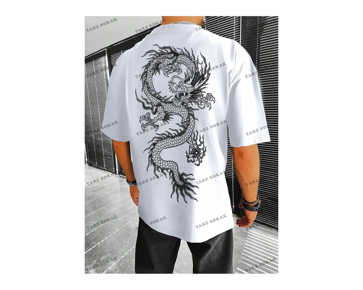 KOD Trend EMRG Erkek Ejderha Baskılı Kısa Kollu Tişört