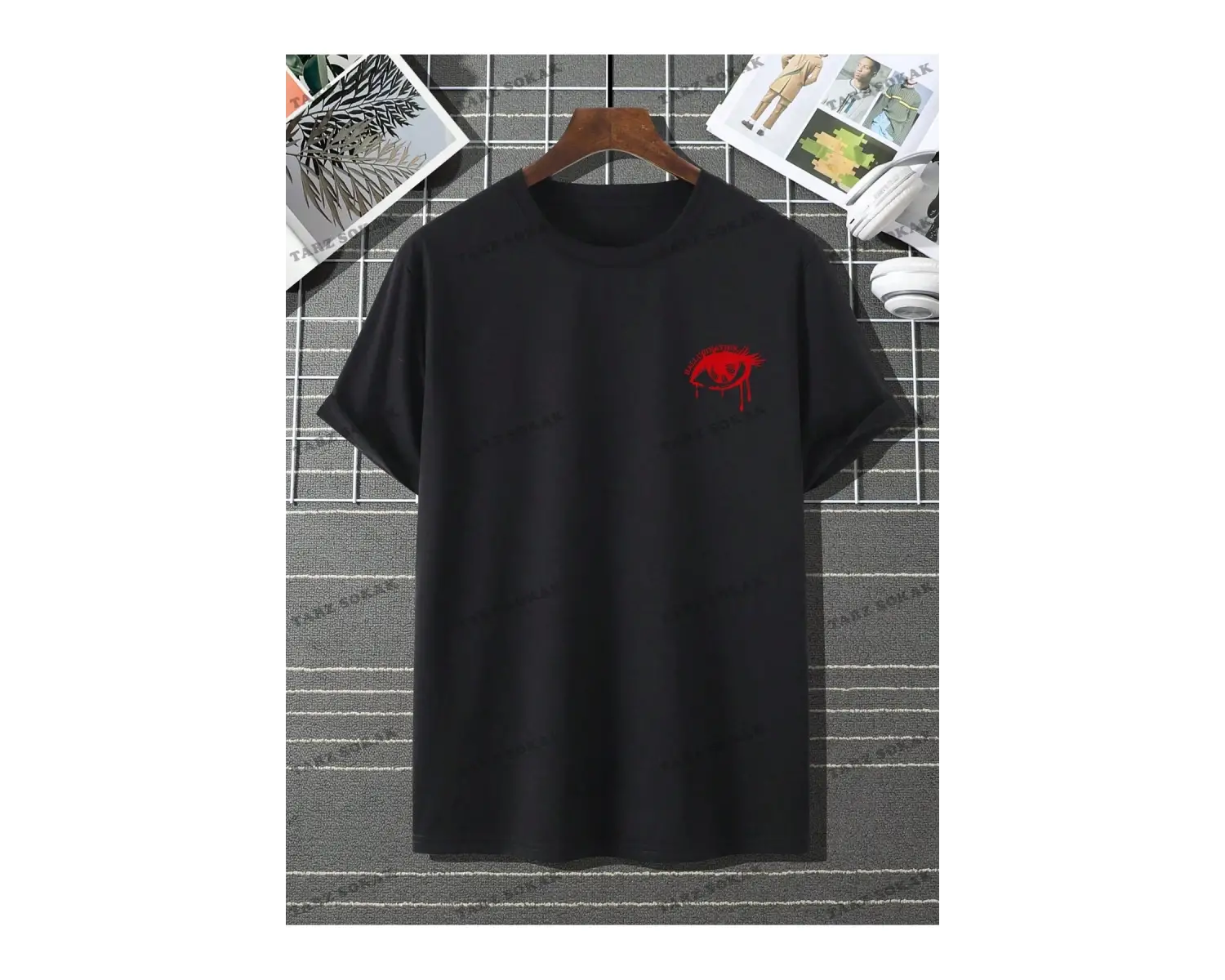 KOD Trend EMRG Erkek Göz ve Harf Grafikli Damla Omuz Tişörtü