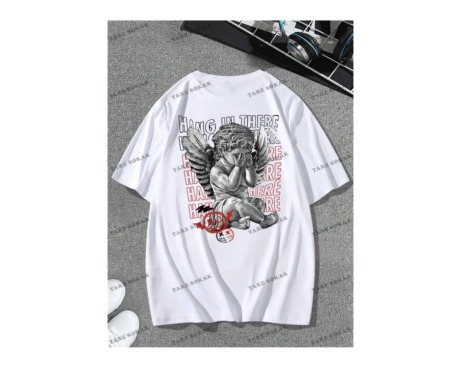 KOD Trend EMRG Erkek Mektup Baskılı Kısa Kollu Tişört