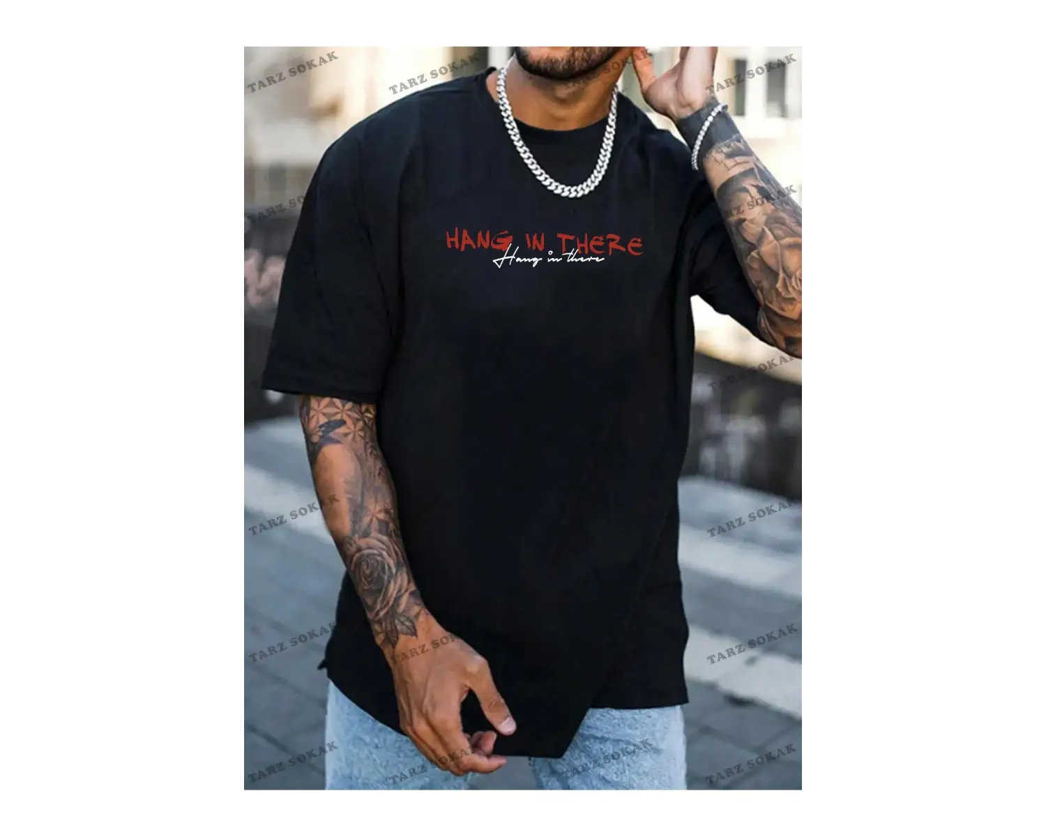 KOD Trend EMRG Erkek Mektup Baskılı Kısa Kollu Tişört