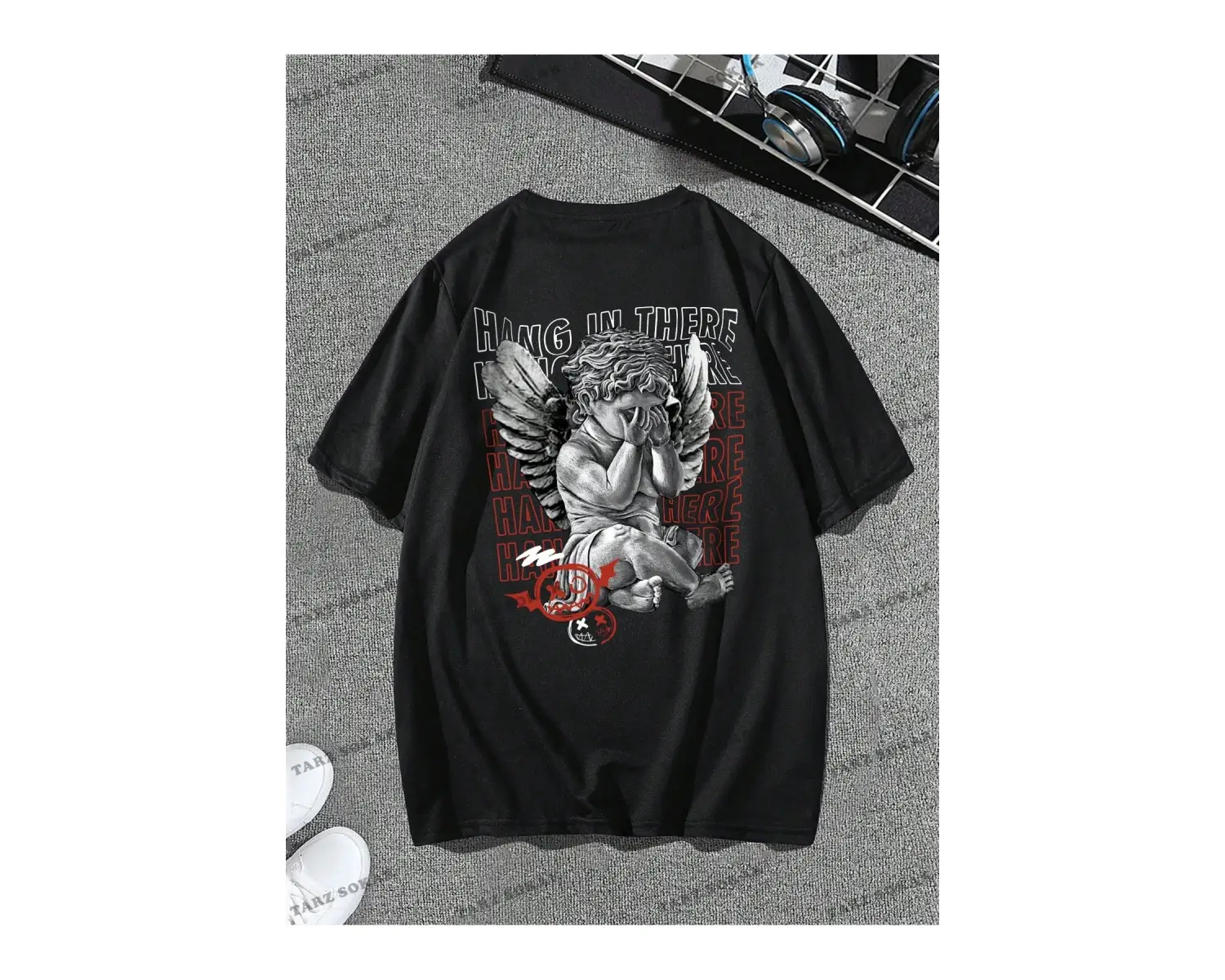 KOD Trend EMRG Erkek Mektup Baskılı Kısa Kollu Tişört