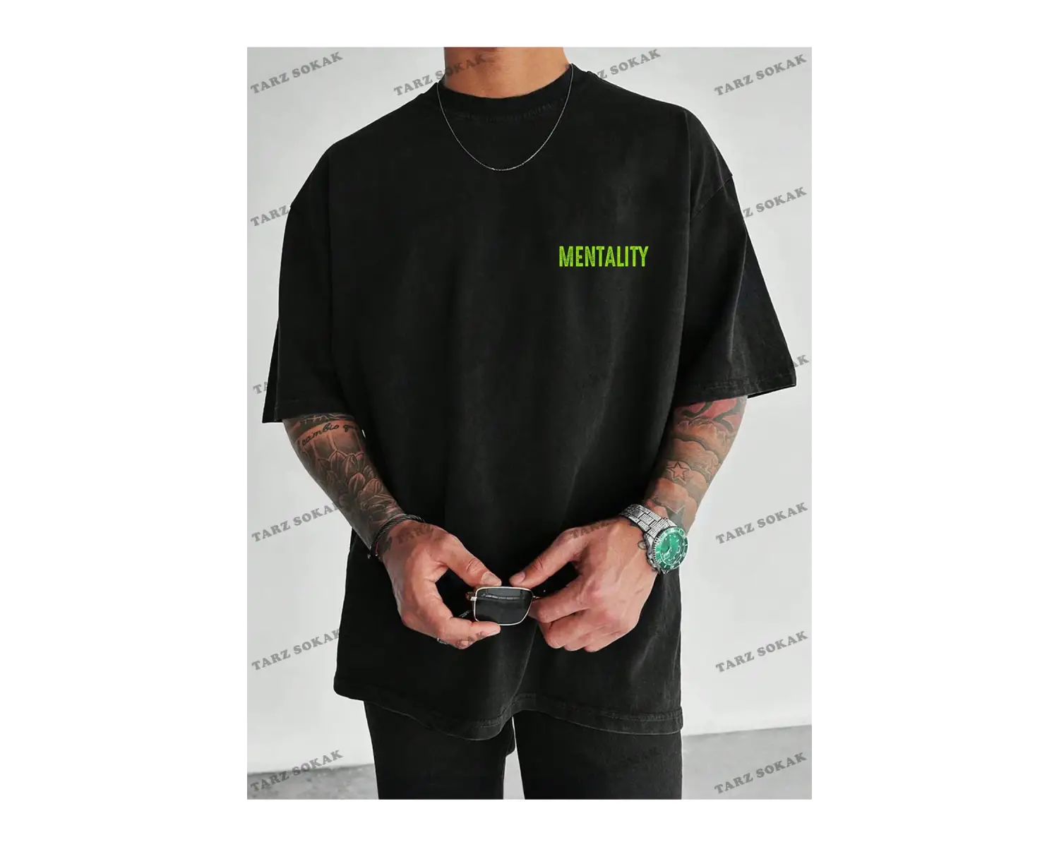 KOD Trend EMRG Erkek Melek Ve Slogan Baskılı Tişört