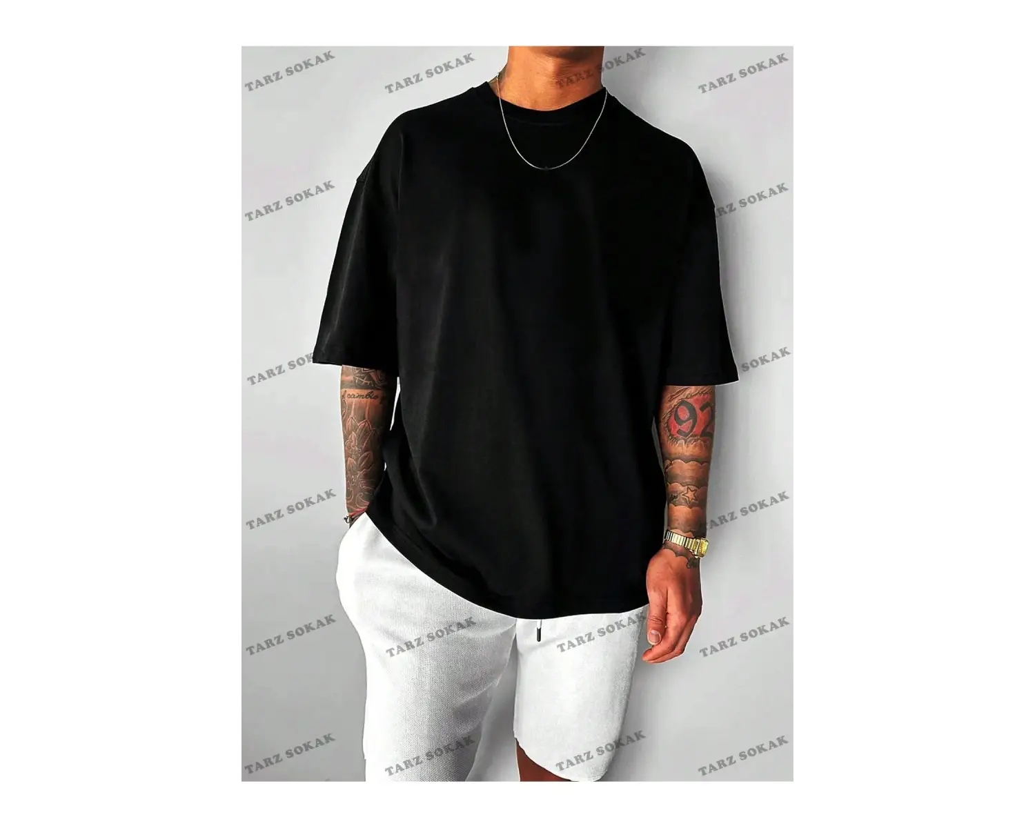 KOD Trend EMRG Loose Fit Erkek Grafik Grafik Düşük Omuz Tişört