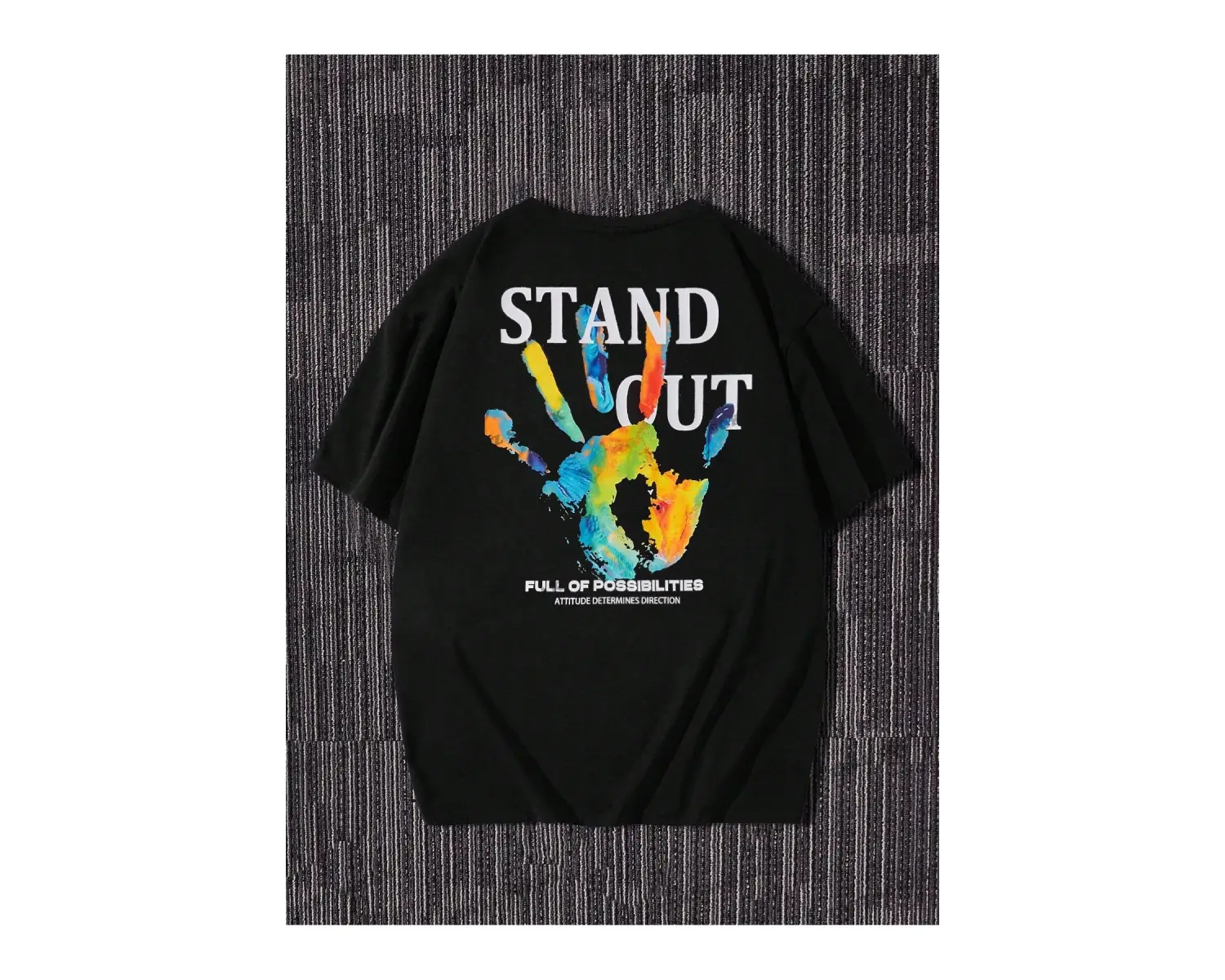 KOD Trend EMRG Sloganlı ve El Baskılı Erkek Bol Kesim Tişört