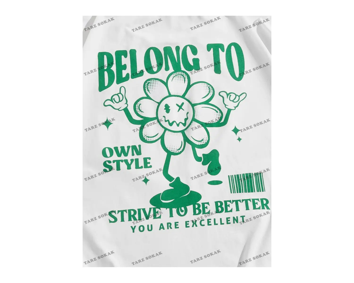 KOD Trend EMRG Yazılı ve Karikatür Grafikli Bol Kesim Erkek Tişörtü