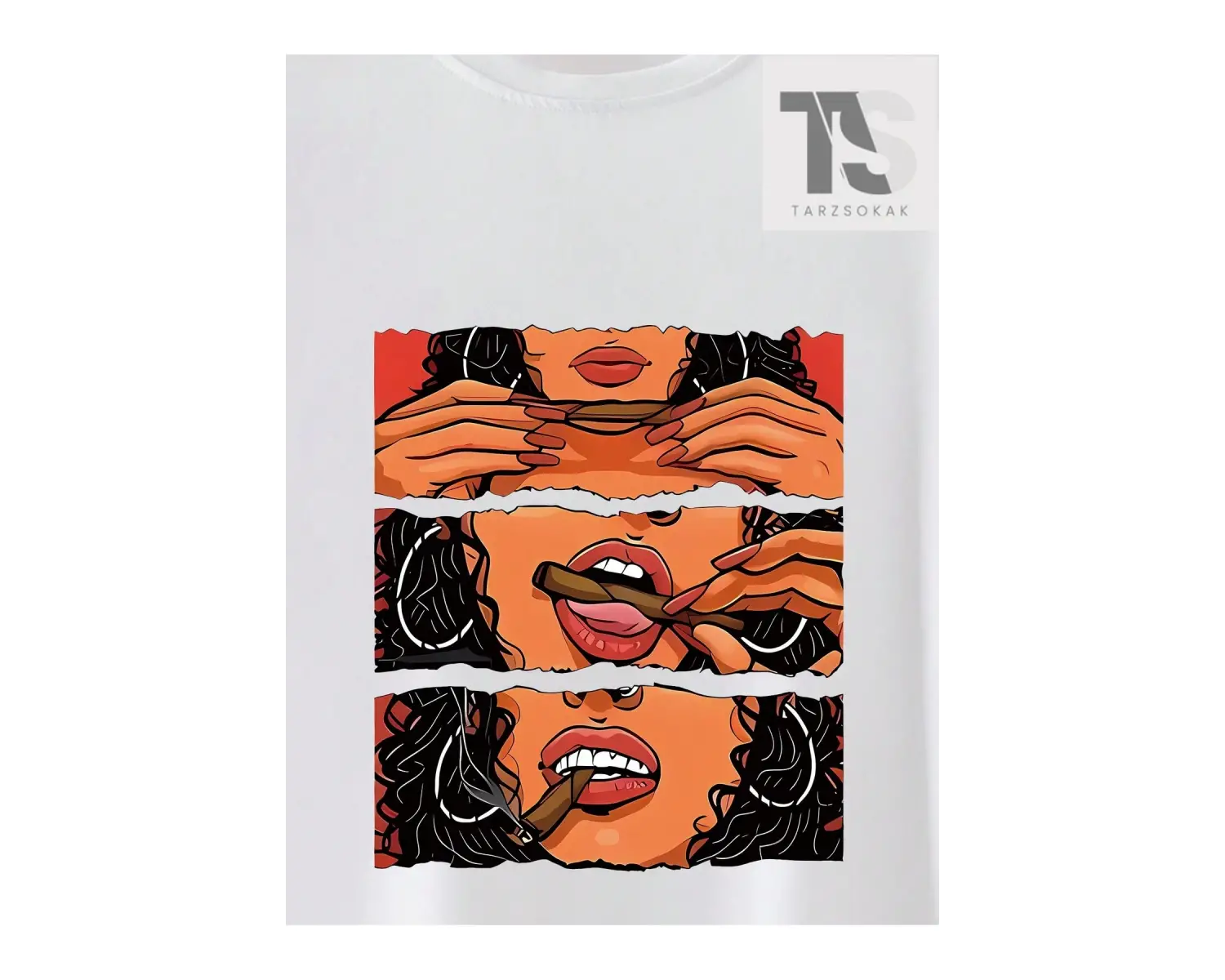 KOD Trend Erkek Beyaz Yuvarlak Yaka Baskılı T-shirt