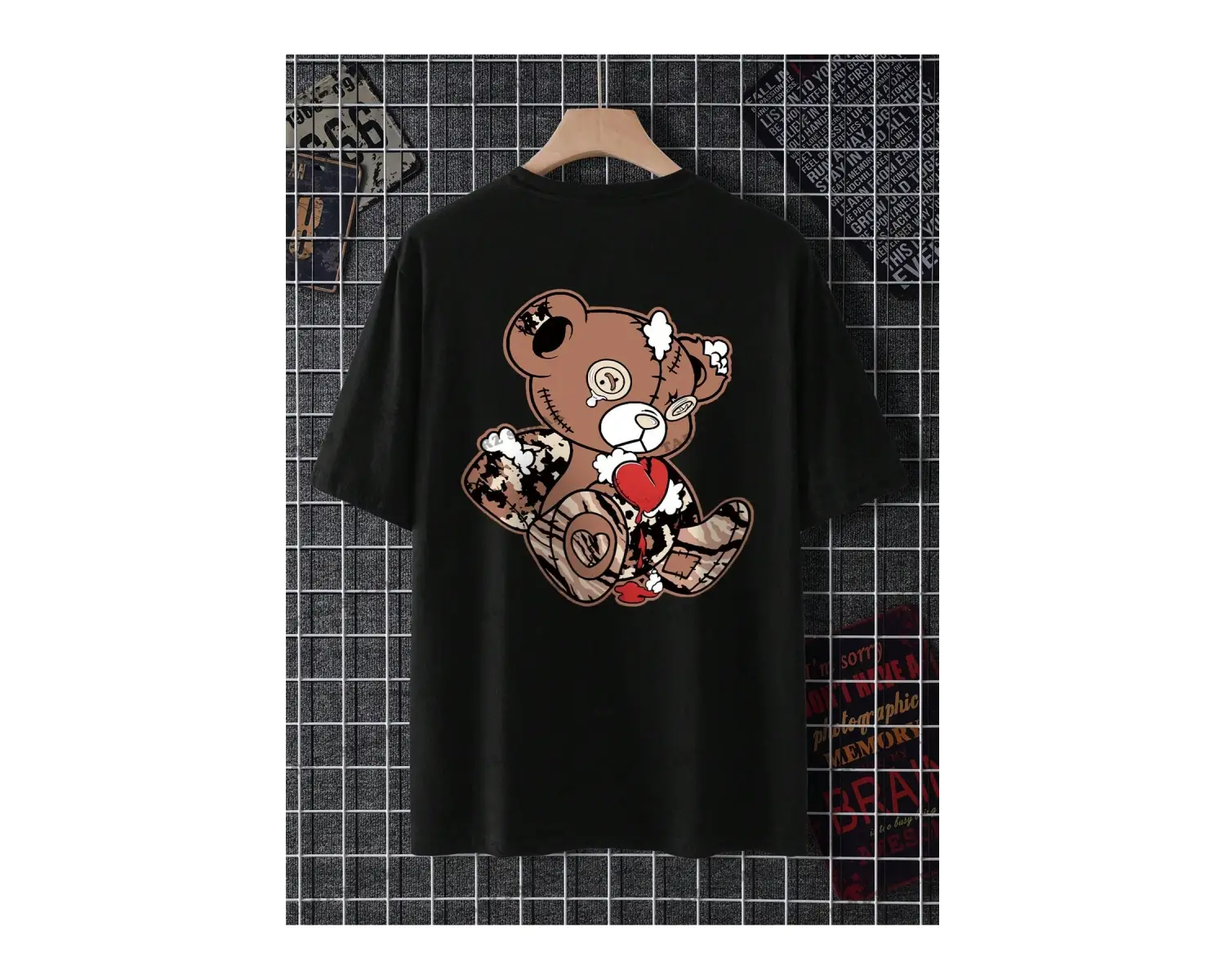 KOD Trend Erkek Büyük Beden Ayı Baskılı T-Shirt