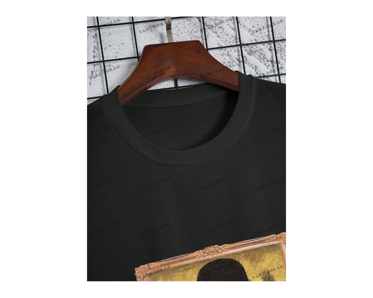 KOD Trend Erkek Büyük Beden Komik Mona Lisa Baskılı T-Shirt