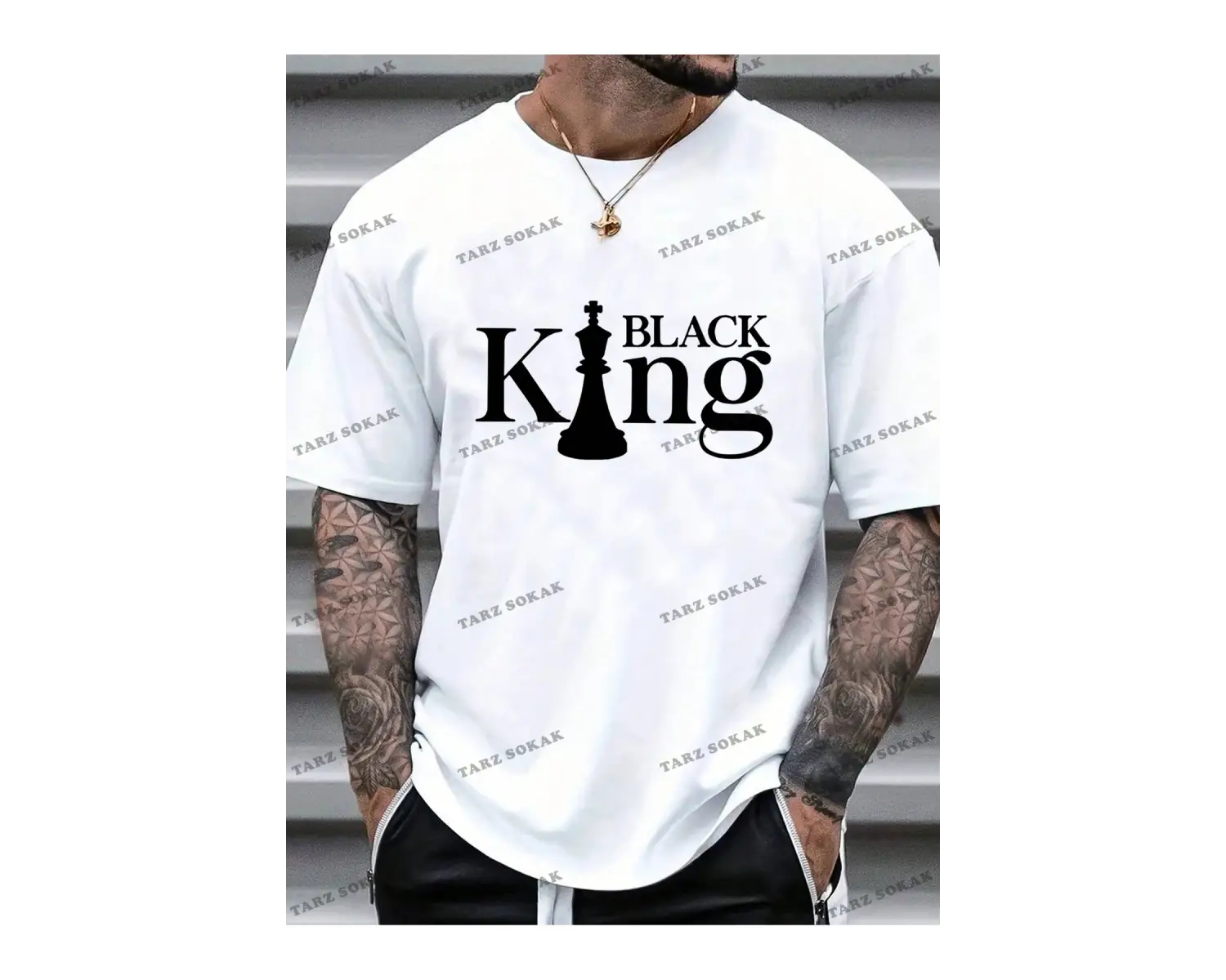 KOD Trend Erkek Büyük Beden Yazılı Kısa Kollu Tişört