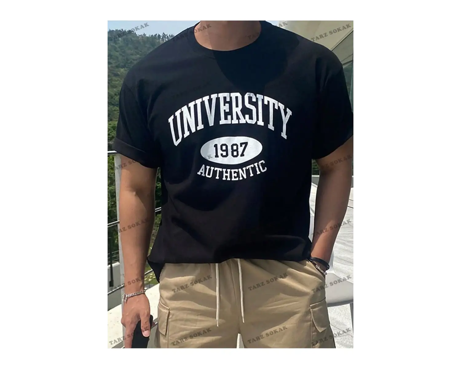 KOD Trend Erkek Harfli Grafik Tişört