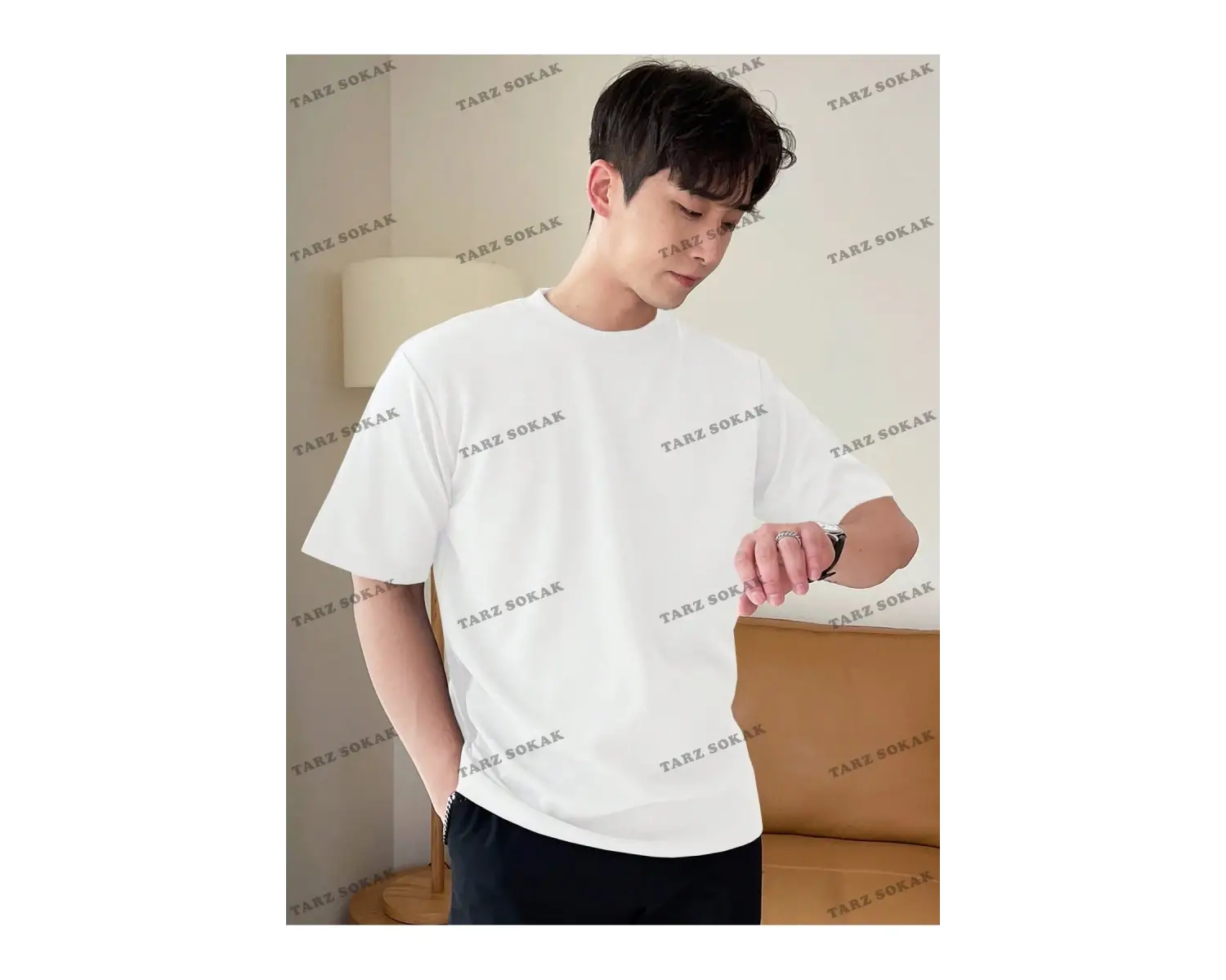 KOD Trend Erkek Katı Yuvarlak Yaka Tişört