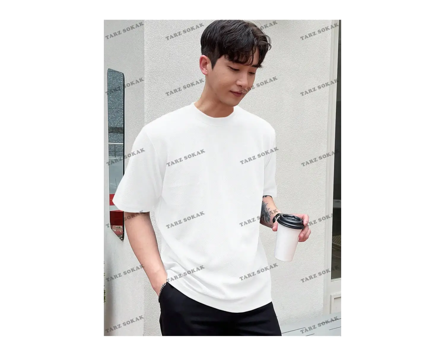 KOD Trend Erkek Katı Yuvarlak Yaka Tişört