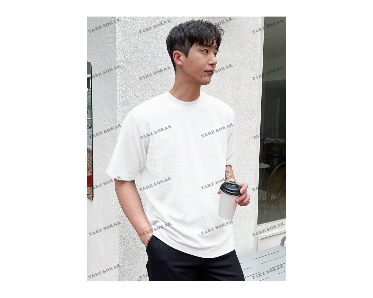 KOD Trend Erkek Katı Yuvarlak Yaka Tişört