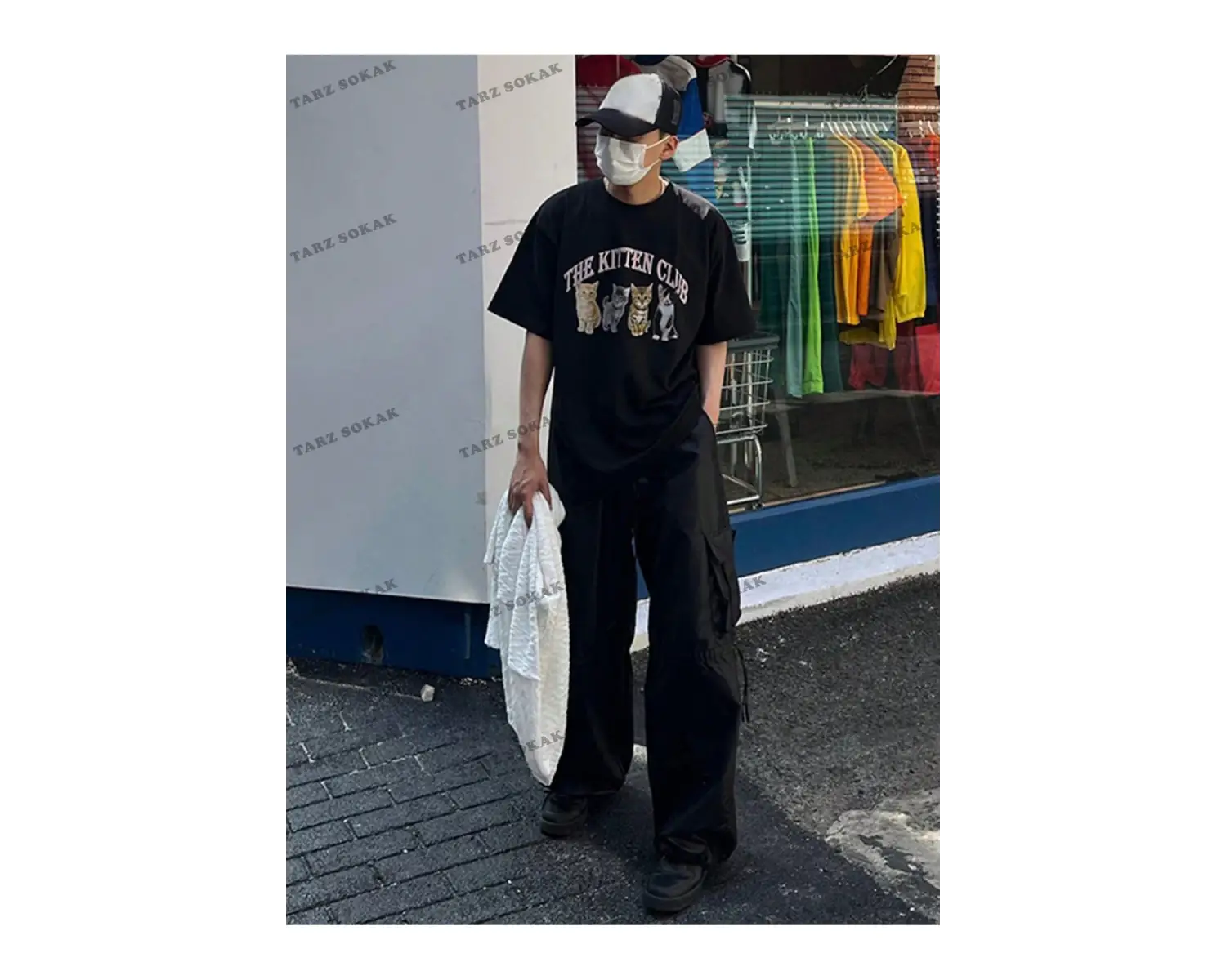 KOD Trend Erkek Kedi & Harf Grafikli Tişört