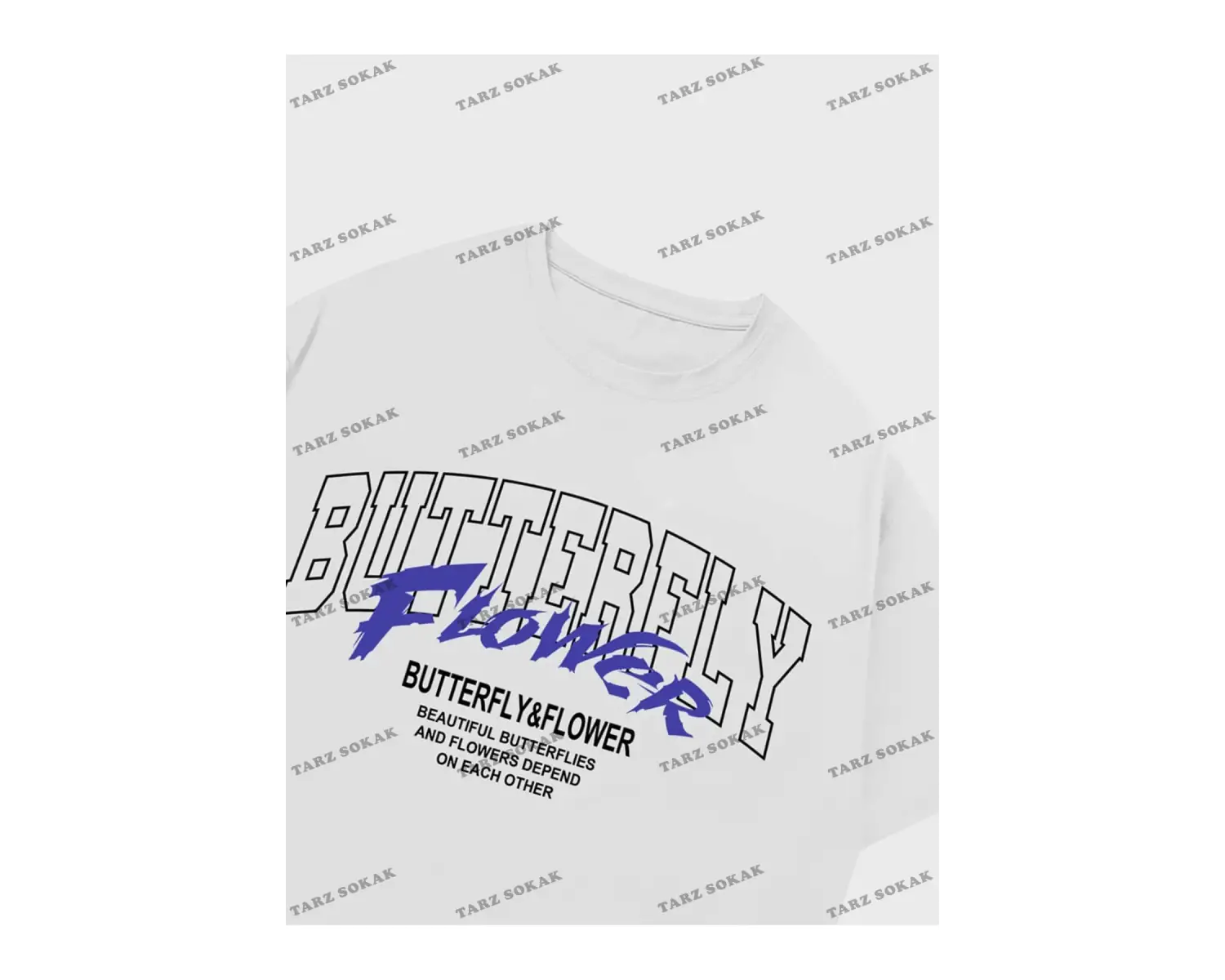 KOD Trend Erkek Kelebek & Çiçek Grafikli Tişört