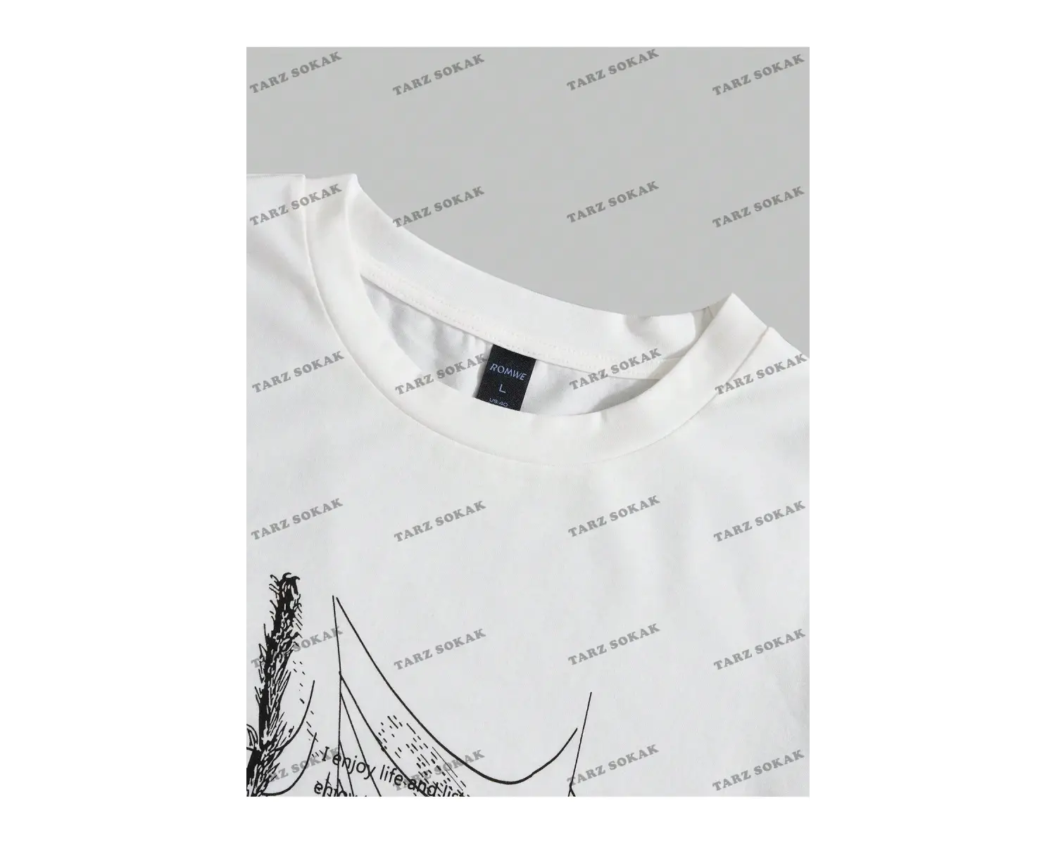 KOD Trend Goth Erkek Sloganlı ve Örümcek Desenli Tişört