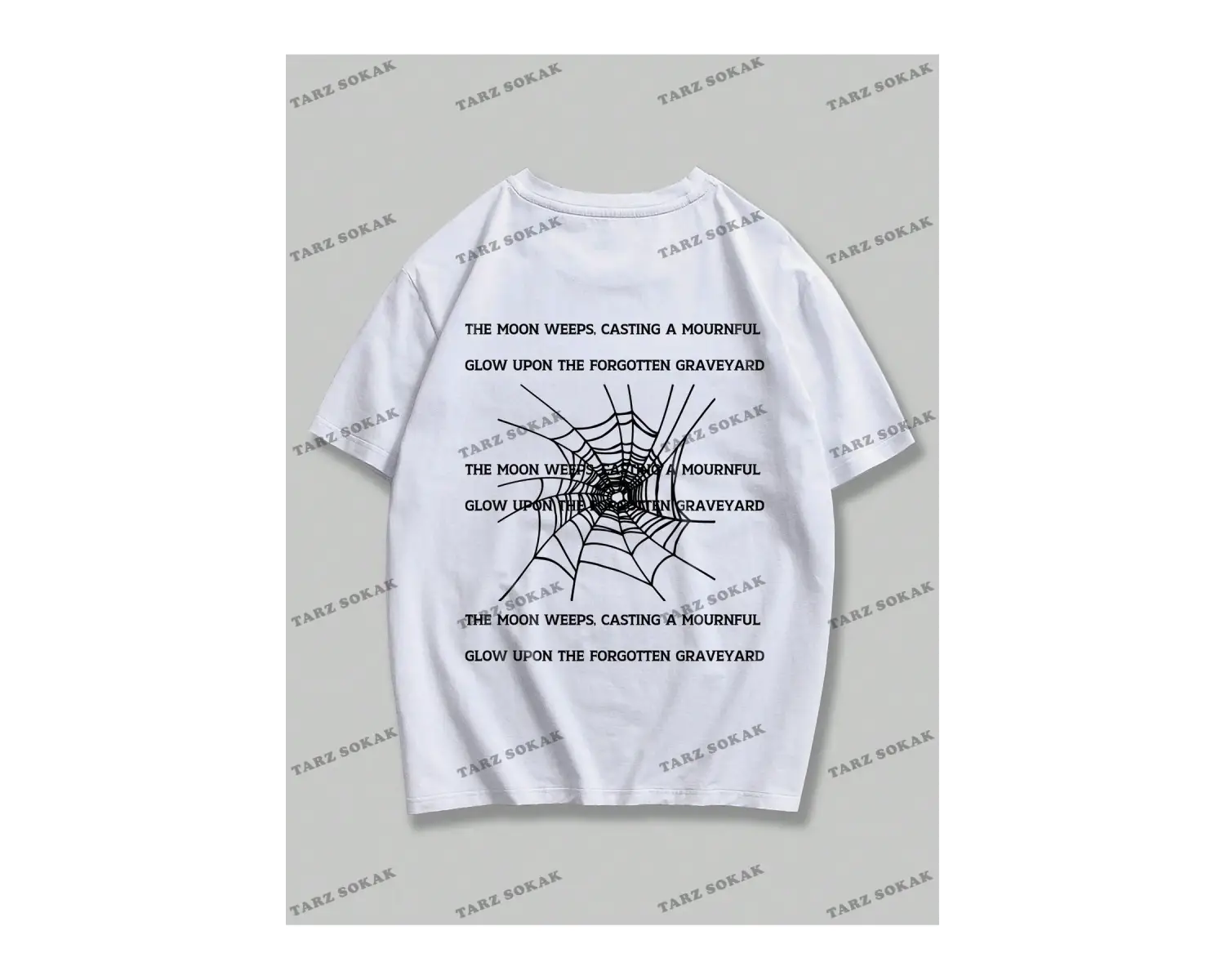 KOD Trend Grunge Punk Erkek Örümcek Mektup Grafikli Tişört