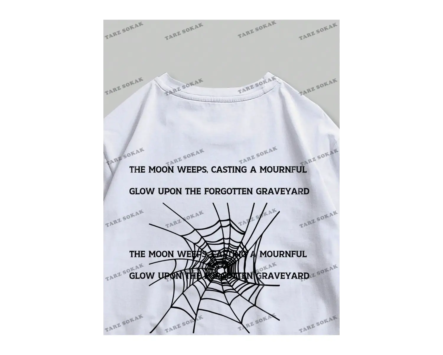 KOD Trend Grunge Punk Erkek Örümcek Mektup Grafikli Tişört