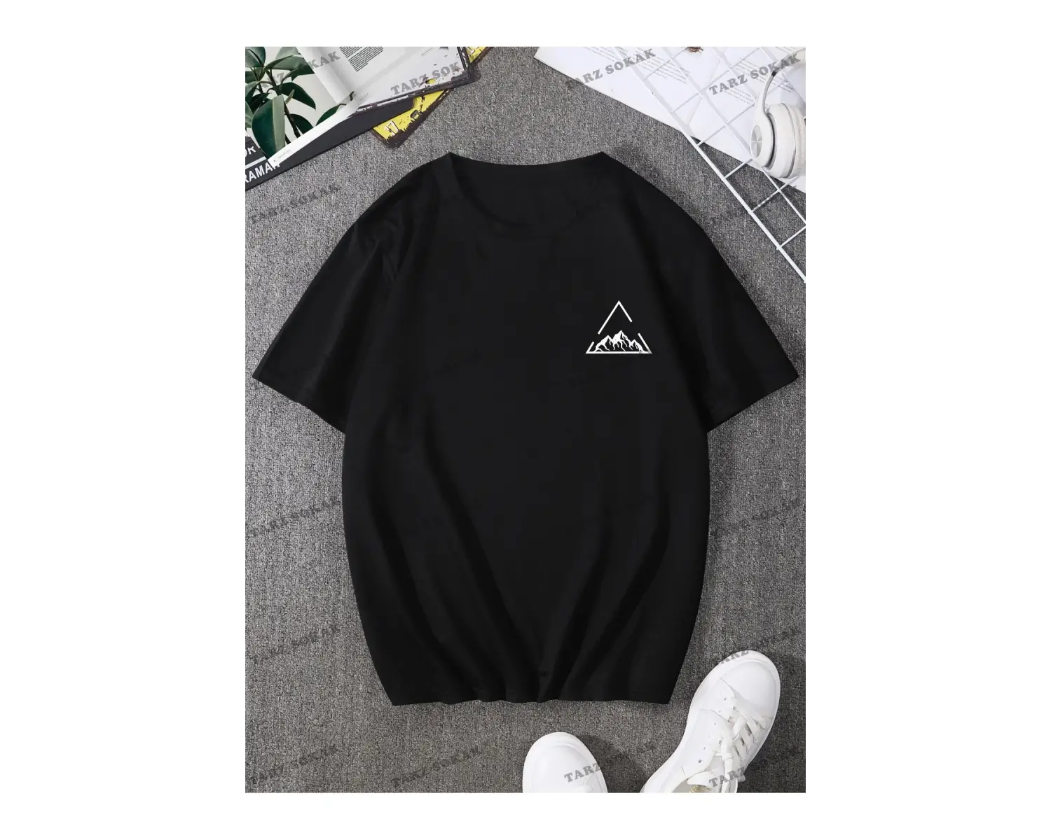 KOD Trend Homme Erkek Dağ ve Geo Baskılı Tişört