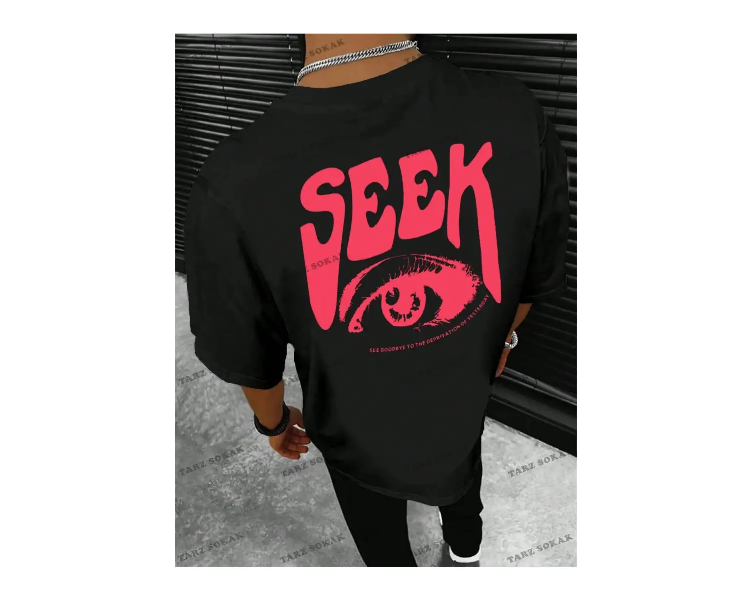 KOD Trend Homme Erkek Göz ve Slogan Grafikli Tişört