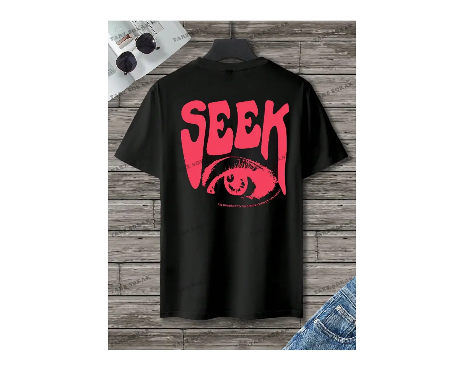 KOD Trend Homme Erkek Göz ve Slogan Grafikli Tişört