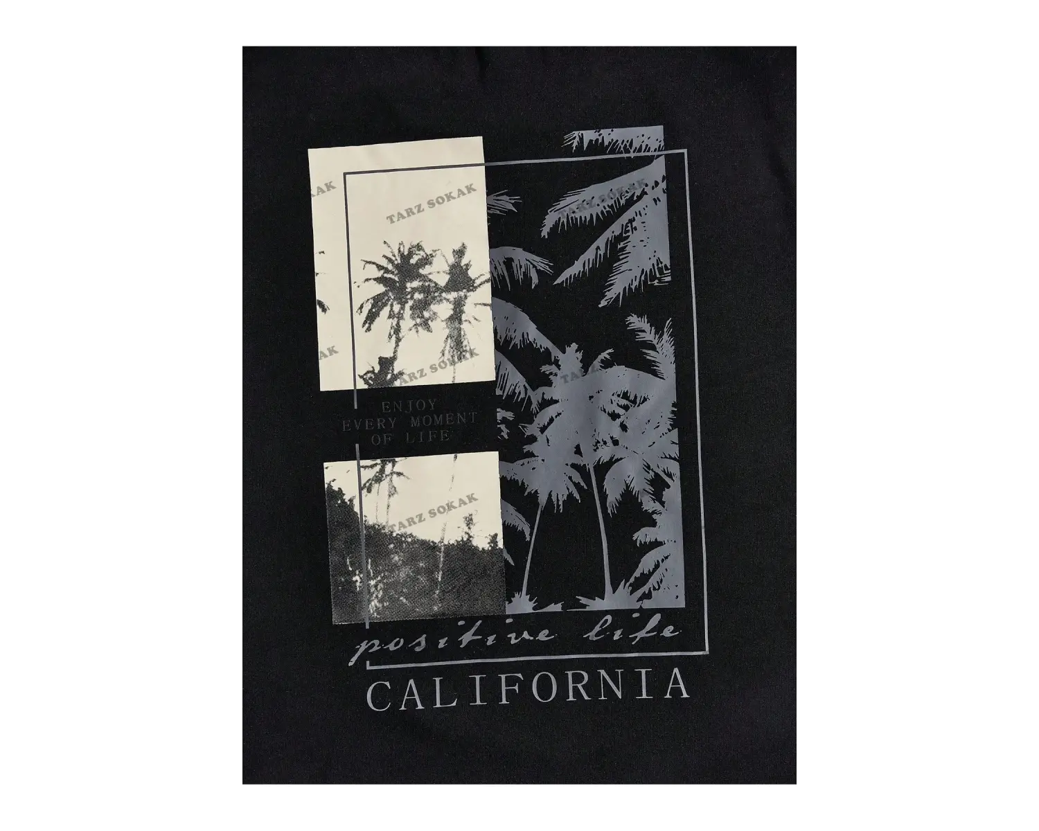 KOD Trend Homme Erkek Hindistan Cevizi Ağacı ve Harf Grafikli Tişört