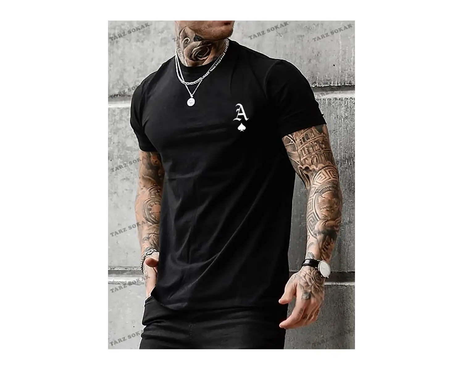 KOD Trend Homme Erkek Oyun Kartı Baskılı Tişört