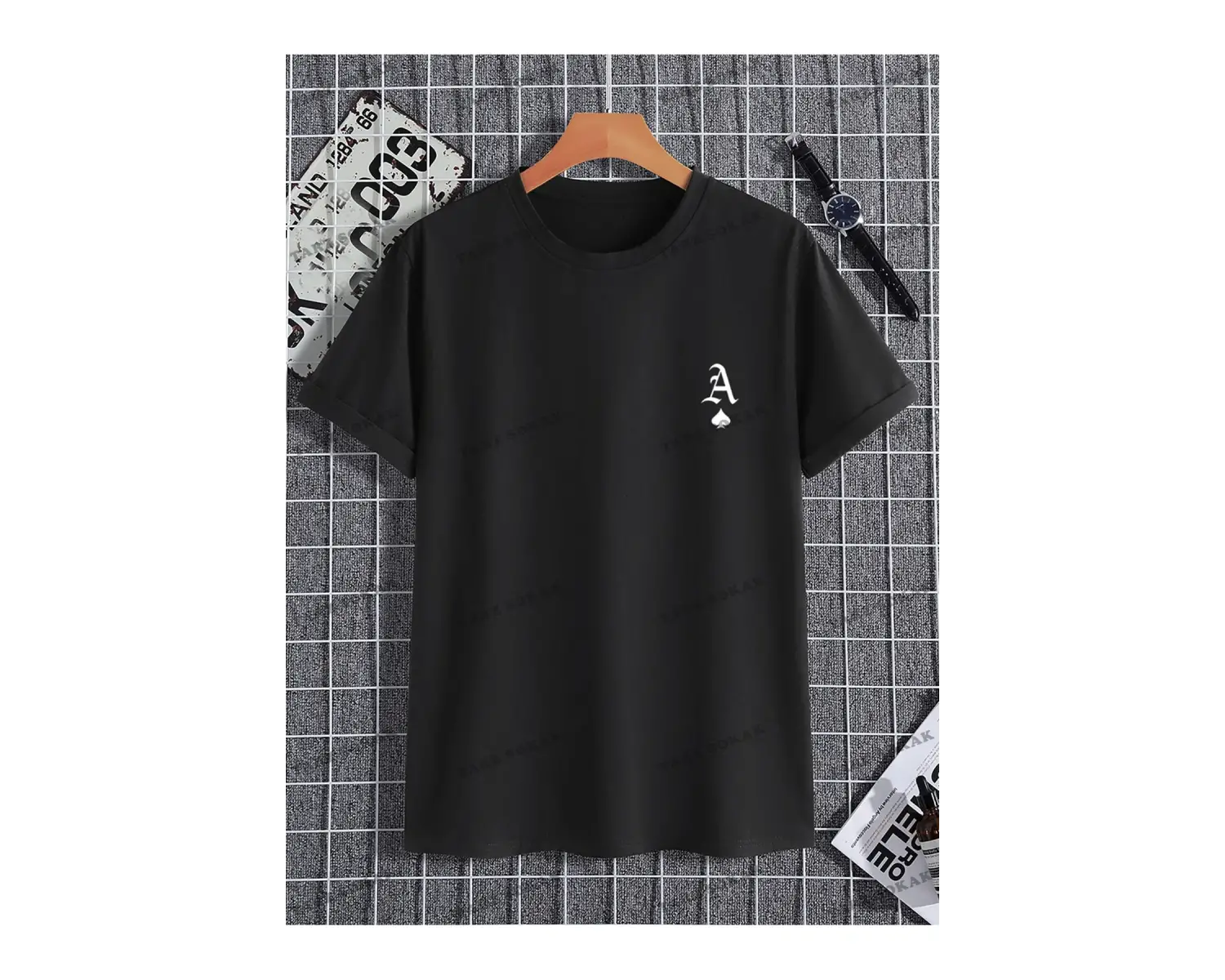 KOD Trend Homme Erkek Oyun Kartı Baskılı Tişört