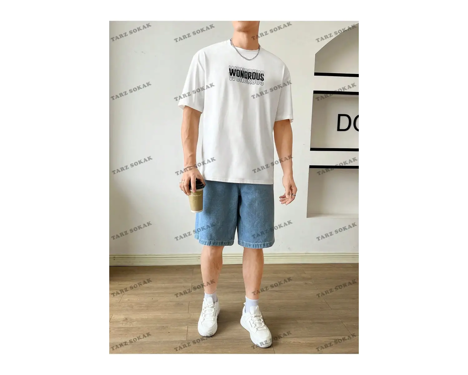 KOD Trend Hypemode Erkek Loose-Fit Letter Grafik Örme Tişört