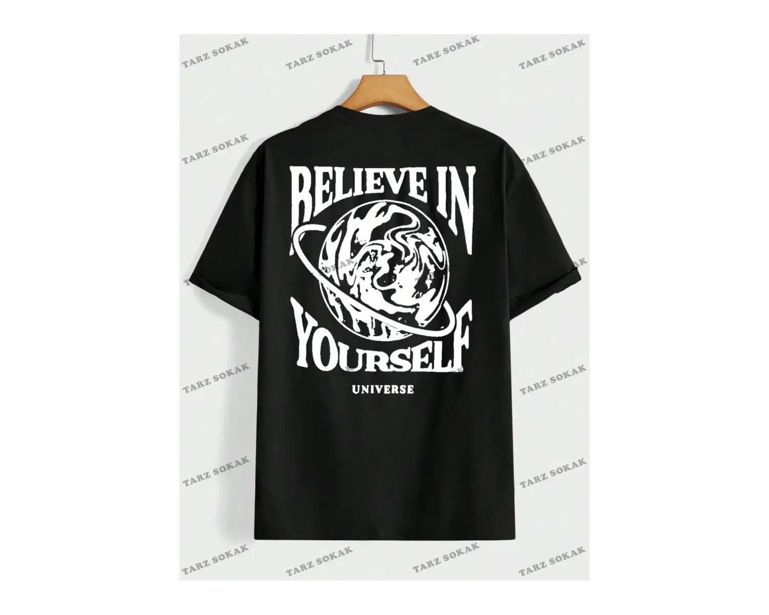 KOD Trend Hypemode Erkek Loose Fit Yuvarlak Yaka Baskılı Örme Tişört