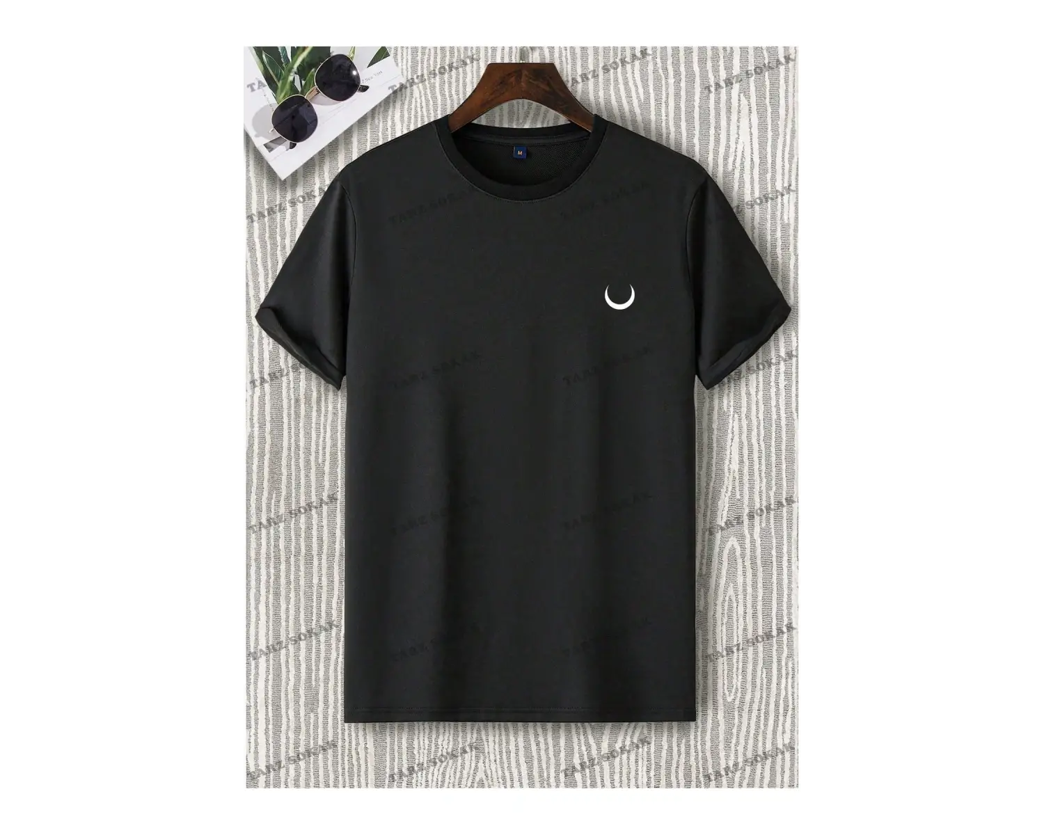 KOD Trend Hypemode Erkek Plus Güneş ve Ay Baskılı Damla Omuz Tişört