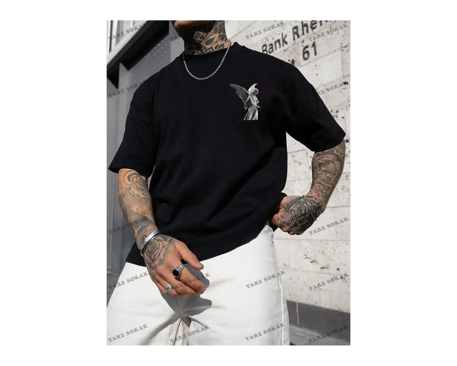 KOD Trend Hypemode Erkek Sloganlı ve Şekilli Grafik Tişört