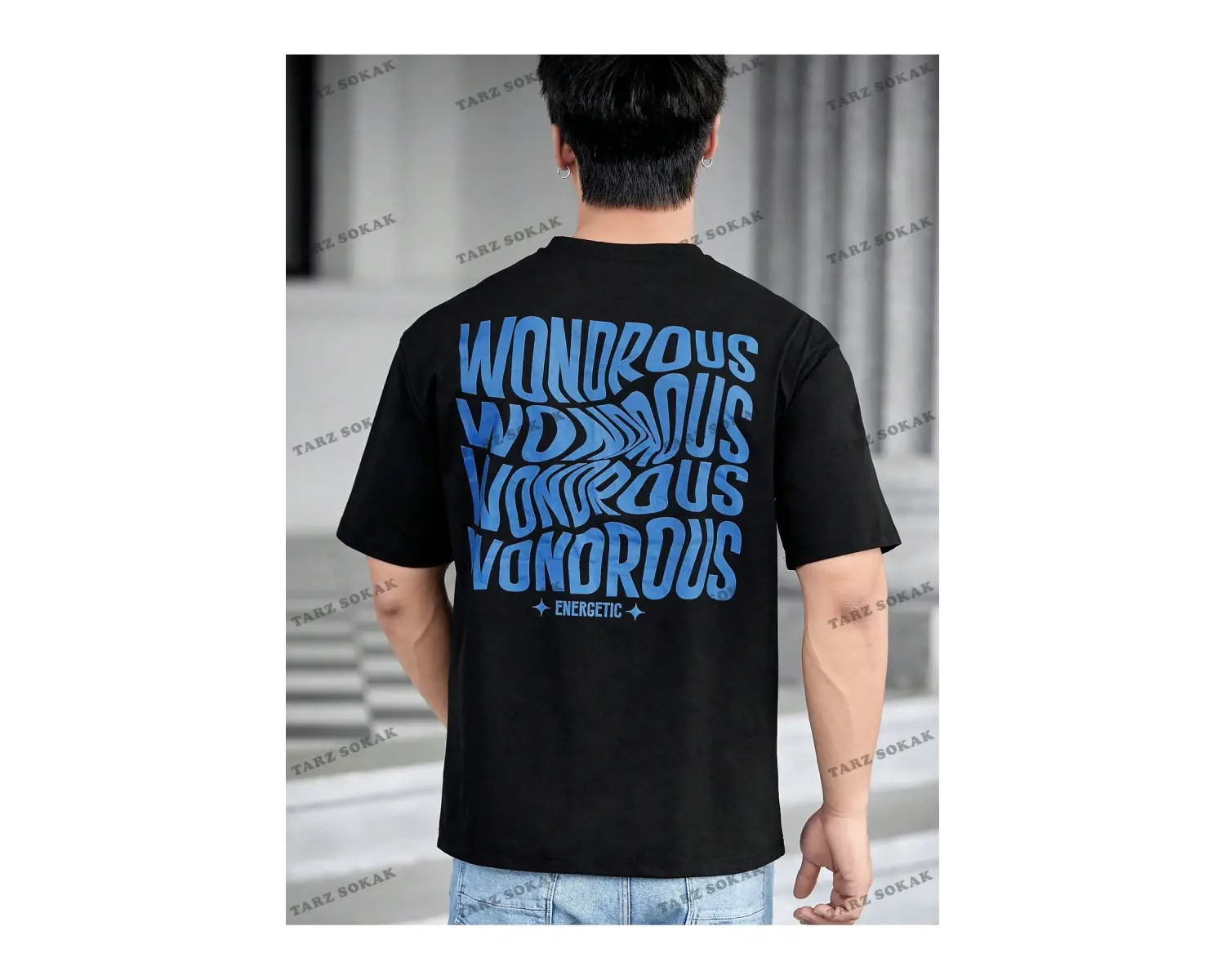 KOD Trend Hypemode Loose Fit Erkek Yazılı Baskılı Kısa Kollu Tişört