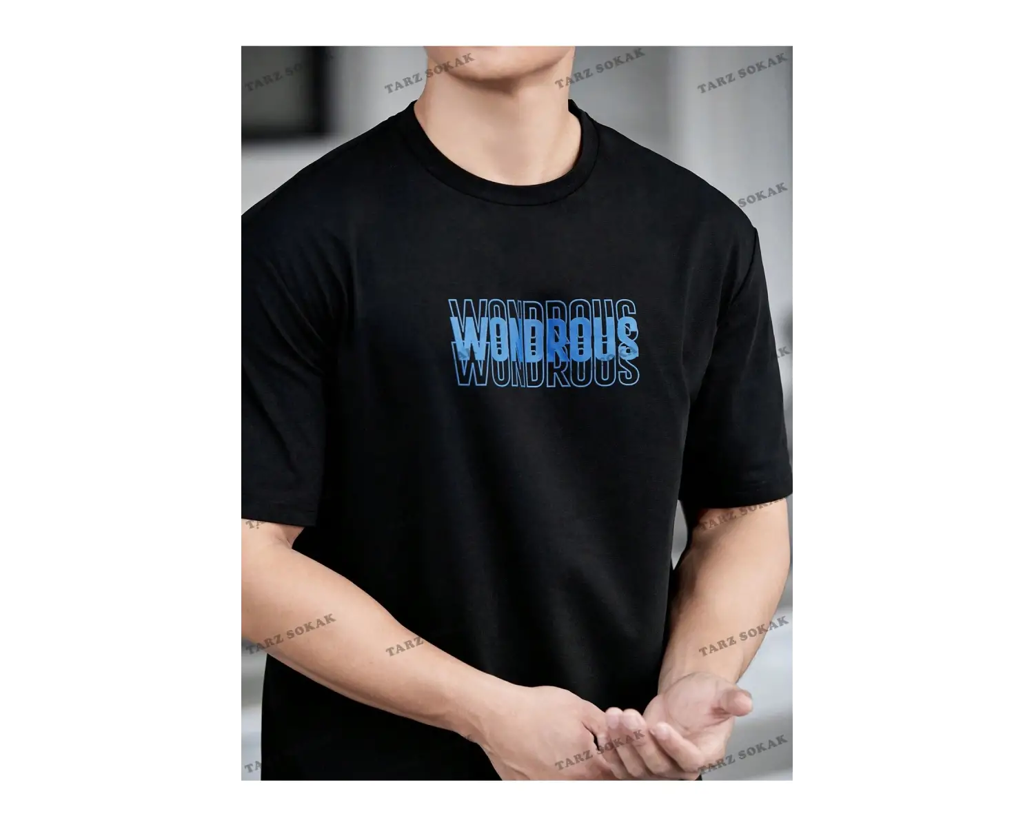 KOD Trend Hypemode Loose Fit Erkek Yazılı Baskılı Kısa Kollu Tişört