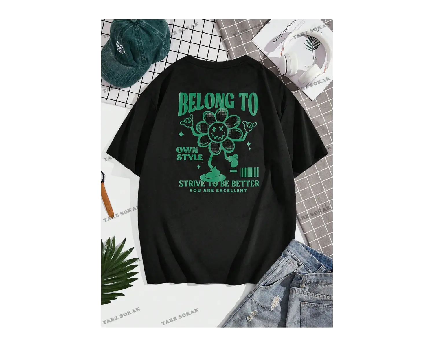 KOD Trend Hypemode Sloganlı Erkek Bol Kesim Karikatür Baskılı Gömlek