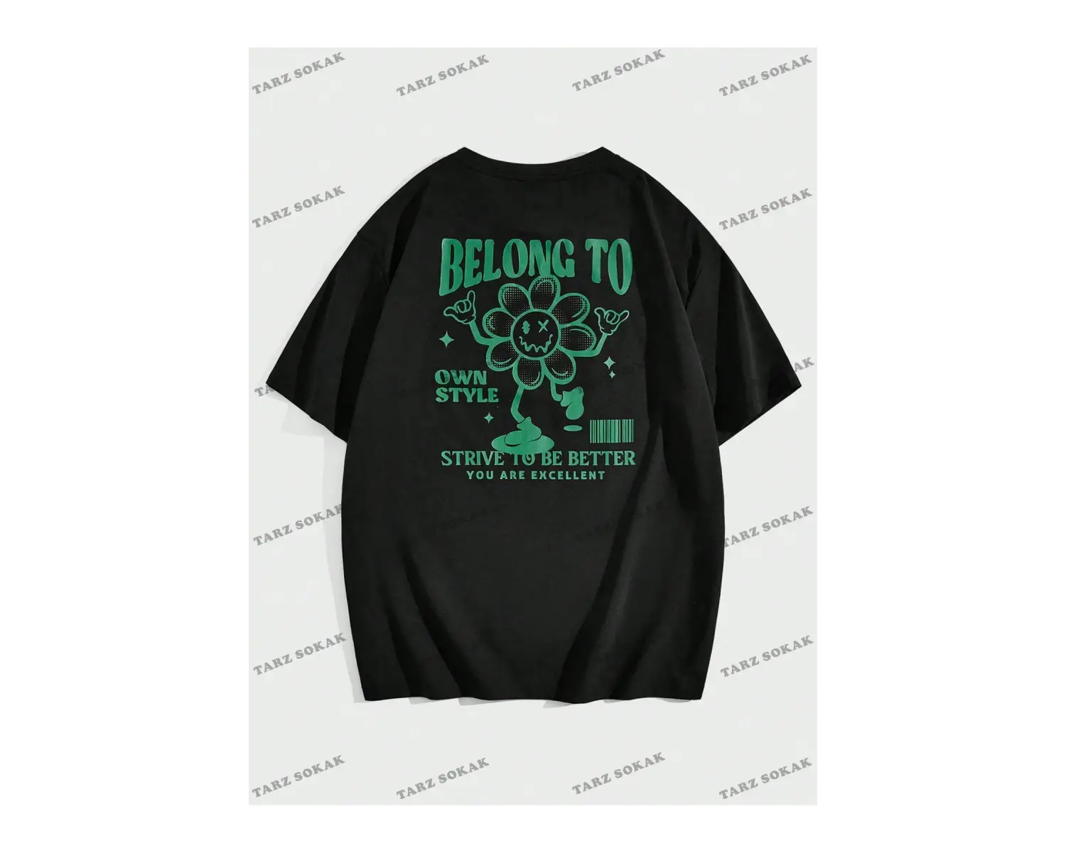 KOD Trend Hypemode Sloganlı Erkek Bol Kesim Karikatür Baskılı Gömlek