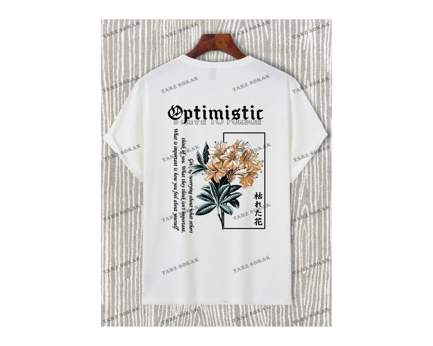 KOD Trend LEGND Erkek Çiçek & Slogan Grafikli Tişört