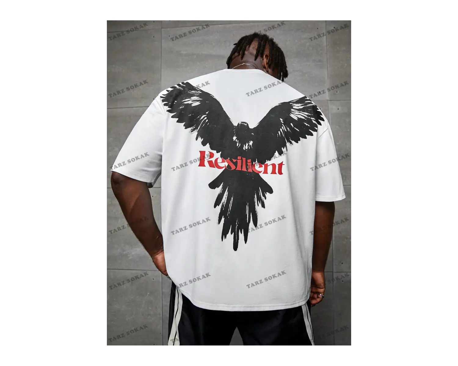 KOD Trend LEGND Erkek Plus Harfli ve Kartal Baskılı Tişört