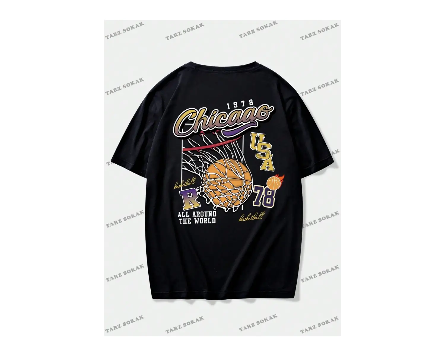 KOD Trend Prep Erkek Basketbol ve Letter Grafikli Tişört